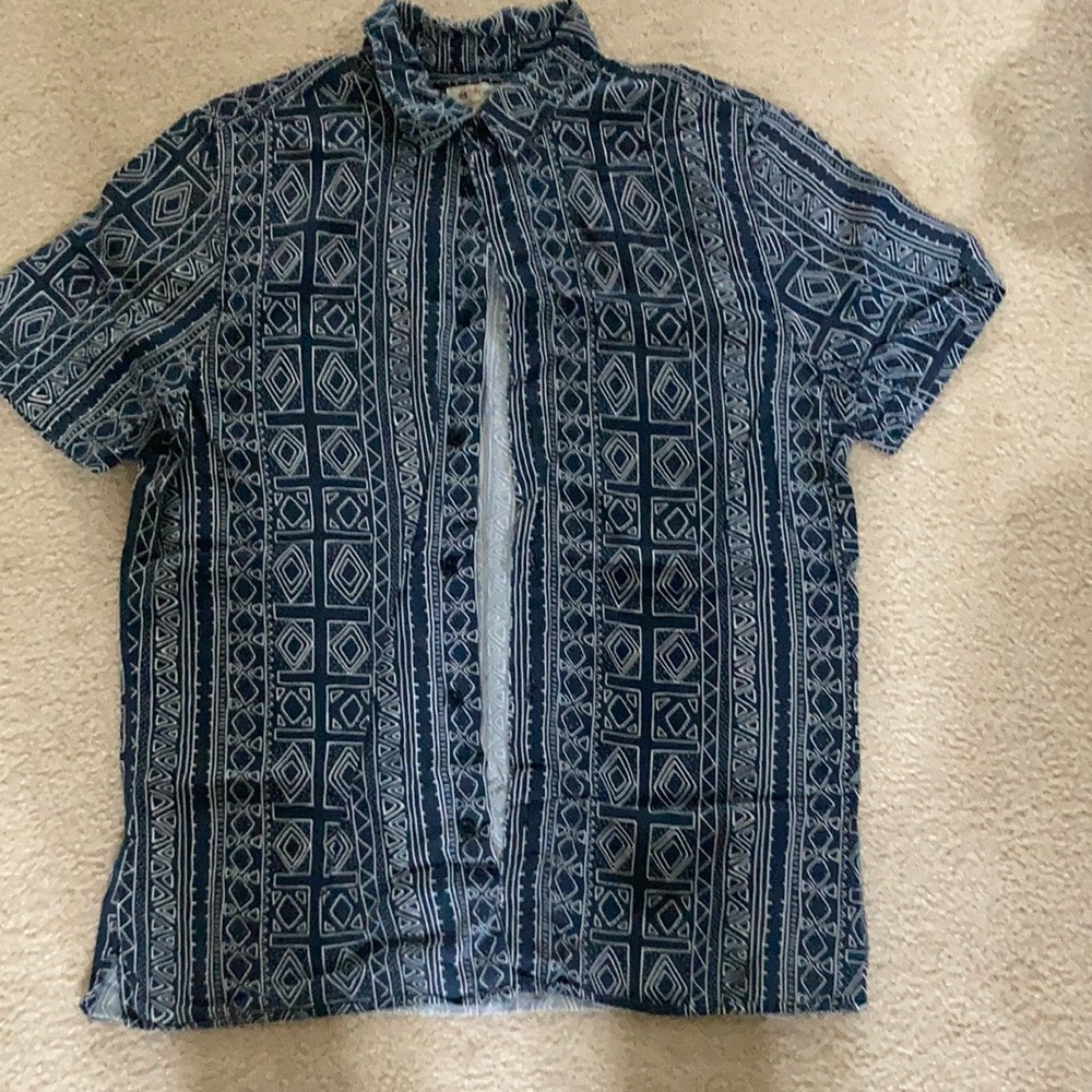 H&M Coachella collection button up medium Aztec print